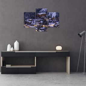 Tablou - orășelul montan iarna (90x60 cm)