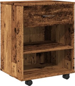 vidaXL Dulap cu roți, lemn vechi, 46x36x59 cm, lemn prelucrat