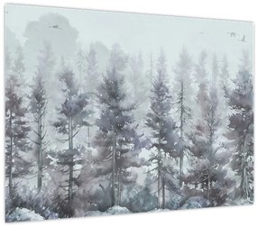 Tablou - Pădurea de pini II., aquarel (70x50 cm)
