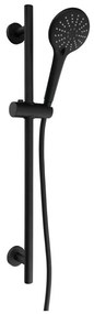 Set de duș negru mat din alamă 70 cm cu duș de mână/cu suport glisant – Sapho
