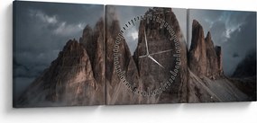 Tablou - Trei Dinți, Dolomiți Italieni (cu ceas) (90x30 cm)