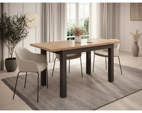 Masă extensibilă DOO, stejar Artisan / negru