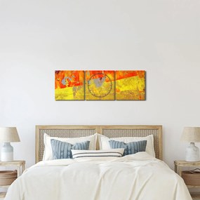 Tablou cu abstracție - pictura (cu ceas) (90x30 cm)