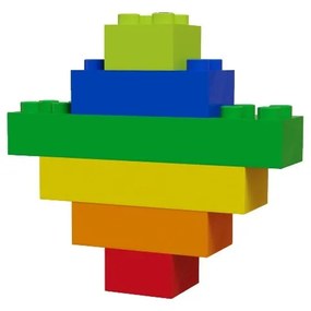 Set cuburi de construit Hubelino Rainbow, 120 piese