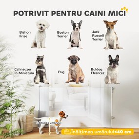 Poartă Retractabilă PawHut 140cm Albă | Aosom Romania