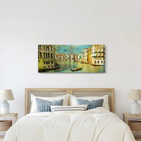 Tablou - Canalul de la Veneția și gondole (120x50 cm)