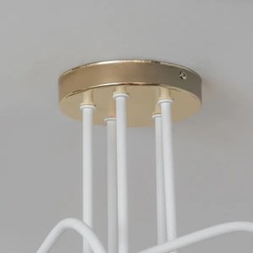 Lustră aplicată OXFORD 5xE27/15W/230V aurie/albă