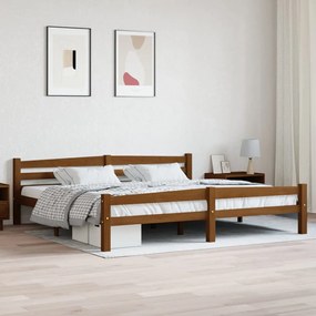 322081 vidaXL Cadru de pat, maro miere, 200x200 cm, lemn masiv de pin