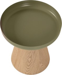 Măsuță de cafea rotundă Tresel 40 cm pentru living - natural / verde