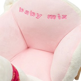 Baby Mix Jucărie balansoar cu roți și melodii Lebăda albă, 61 x 32 x 52 cm