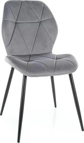 Scaun RICK, gri - Bluvel 14, stofa catifelata/metal, 48x56x86 cm