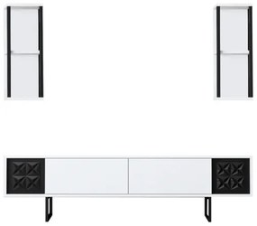 Set de mobilier pentru living Black, Alb- Negru