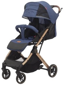 Carucior sport pentru copii, pliere compacta pentru avion cu sistem tip troller CPC-44-albastru