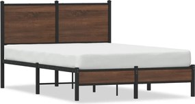 vidaXL Cadru pat metalic fără saltea, stejar maro, 120x200 cm