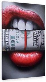 Tablou canvas Money Lips - 90x60 cm 90x60 cm