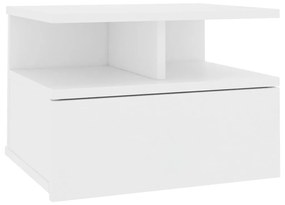 800405 vidaXL Noptieră suspendată, alb, 40x31x27 cm, lemn prelucrat