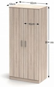 Dulap cu bara pentru umerase, stejar sonoma, NOKO-SINGA 80