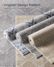 Covor antiderapant Songmics Boho, 120x170 cm, lavabil la masina, poliester, cappuccino