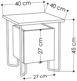 Noptieră Acres Nightstand Dark Coffee