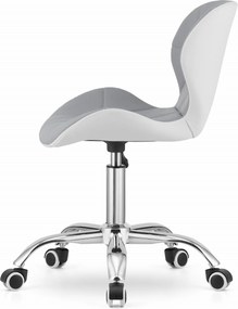 OFERTA Scaun de birou alb-gri AVOLA din piele ecologica II. calitate