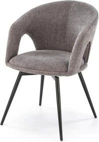 Scaun rotativ K550, gri/negru, stofa clasica/metal, 57x57x78 cm