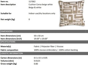 Perna decorativa design LUX Cerva 50x50cm, bej/ alb