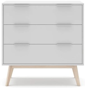 Comodă albă joasă 80x83 cm Campus – Marckeric