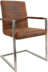 Set 2 scaune cu brate Loft maro antic/ argintiu