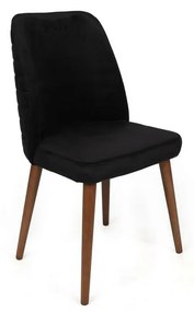Set de scaune de sufragerie Tutku Black andWalnut, 2 buc.
