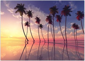 Tablou cu palmieri deasupra mării (70x50 cm)