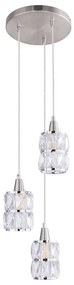 Lustra moderna cu 3 pendule WOLLI nichel/transparent 15760-3 GL