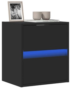 vidaXL Dulap TV de perete cu lumini LED negru 41x31x45 cm