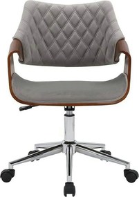 Scaun birou COLT, gri/maro/crom, stofa catifelata/placaj, 58x64x80/90