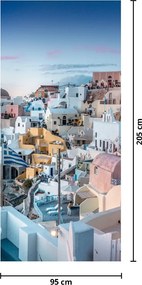 Fototapet pentru ușă - Amurg în Santorini (95x205cm)