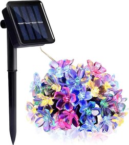 Instalație LED RGB solară 50xLED/0,12W/1,2V 1xAA IP44 600 mAh