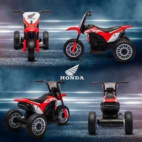 HOMCOM Motocicletă Electrică pentru Copii 6V Honda CRF450RL Licențiată Roșu 3 Roți 18-36 Luni | Aosom Romania