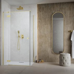 Usa de nisa batanta Radaway Essenza KDJ 120 cm sticla 6 mm finisaj auriu-transparent deschidere stanga