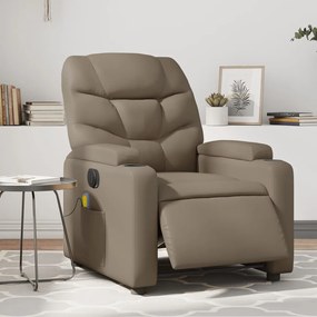 vidaXL Fotoliu electric masaj rabatabil, cappuccino, piele ecologică