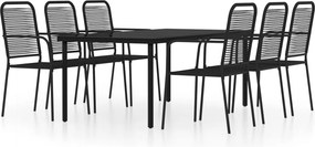 vidaXL Set de mobilier pentru grădină, 7 piese, negru