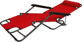 Sezlong Muhler C2078 1005235, 153 x 60 x 78 cm, Pana la 100 kg, Pliabil, Rosu