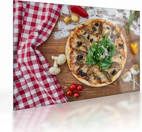 Tablou pe sticlă cu pizza (70x50 cm)