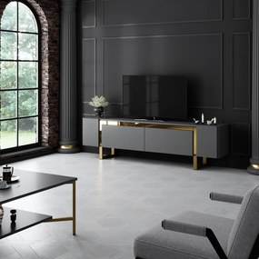 Comoda TV, Hanah Home, Yildiz, 180x50x30 cm, Antracit / Aur