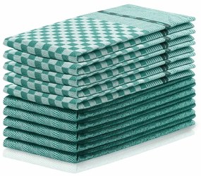 DecoKing Prosop bucătărie Louie, verde închis, 50 x 70 cm, set 10 buc.