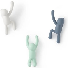 Cârlige 3 buc. de montat pe perete din plastic Buddy – Umbra