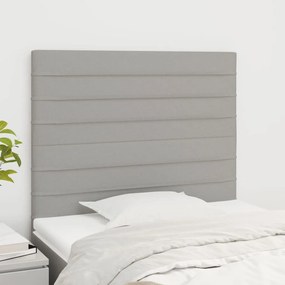 vidaXL Tăblii de pat, 2 buc, gri deschis, 100x5x78/88 cm, textil