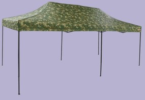 Pavilion de grădină 3x6m – din oțel, Fără pereţi laterali, Camuflaj