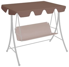 vidaXL Copertină de rezervă leagăn grădină, maro, 150/130x105/70 cm
