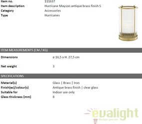 Suport lumanare design LUX Mayson S, alama antic 111637 HZ