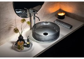 Chiuvetă neagră rotundă din sticlă ø 39,5 cm Maragua – Sapho