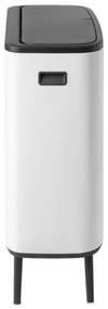 Cos de gunoi Brabantia Bo Touch Hi 1001259, 60 L, Deschideri laterale pentru transport, Picioare reglabile, Alb
